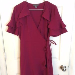 Wrap Dress with Ruffled Sleeves